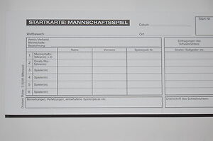 Startkarte Mannschaftsschießen
